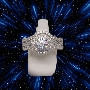 NEW Lustro Stella Diamond Wedding Set Size 7